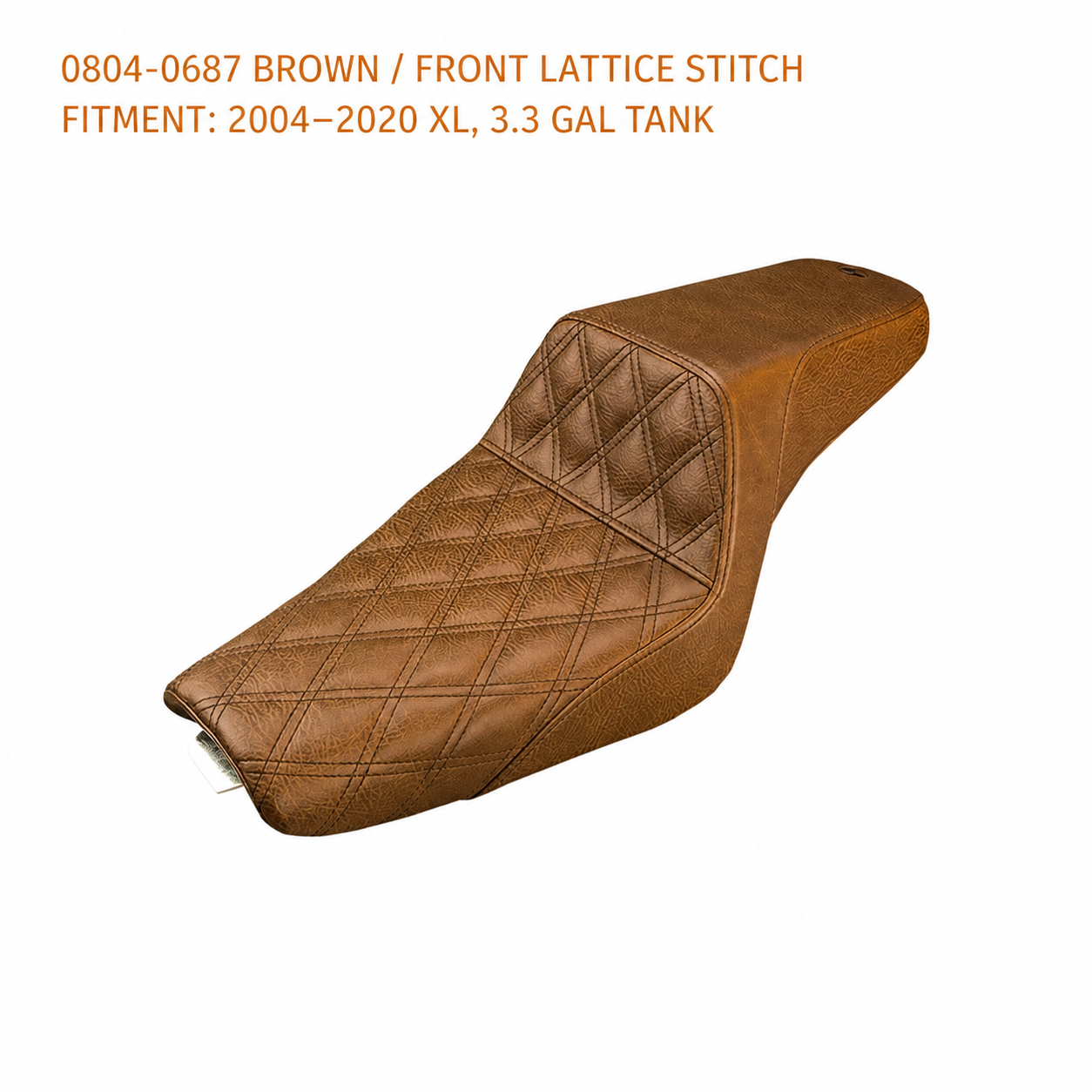 0804-0687 Brown / Front Lattice / 3.3 Gal seat for Harley Sportster XL