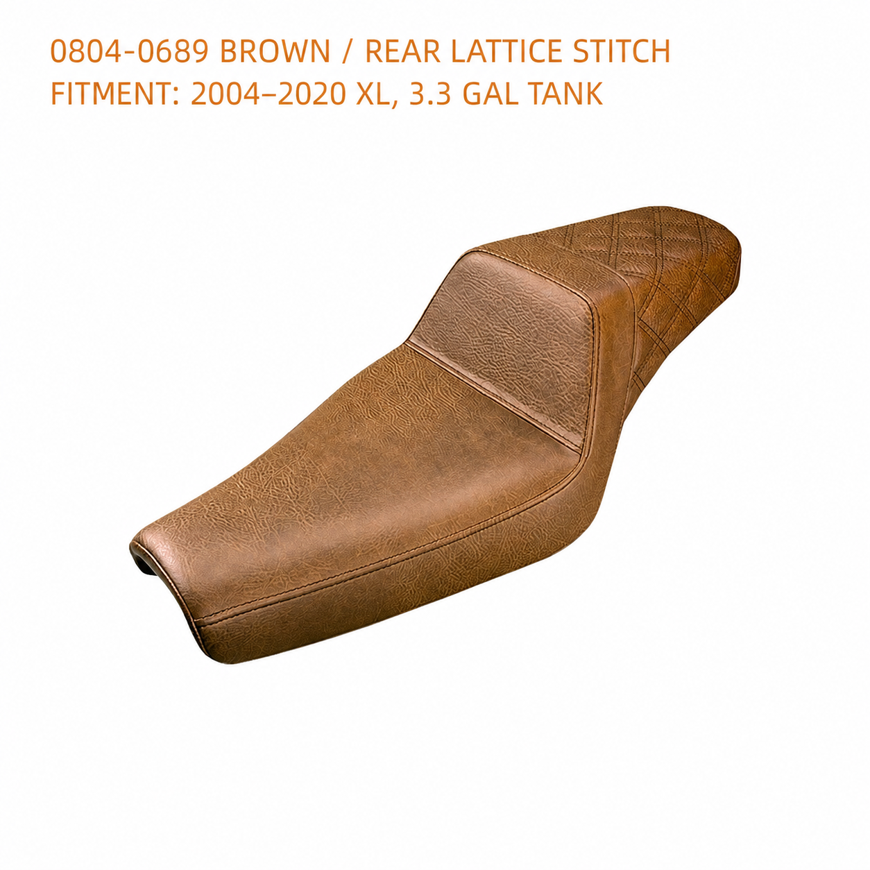 0804-0689 Brown / Rear Lattice / 3.3 Gal seat for Harley Sportster XL