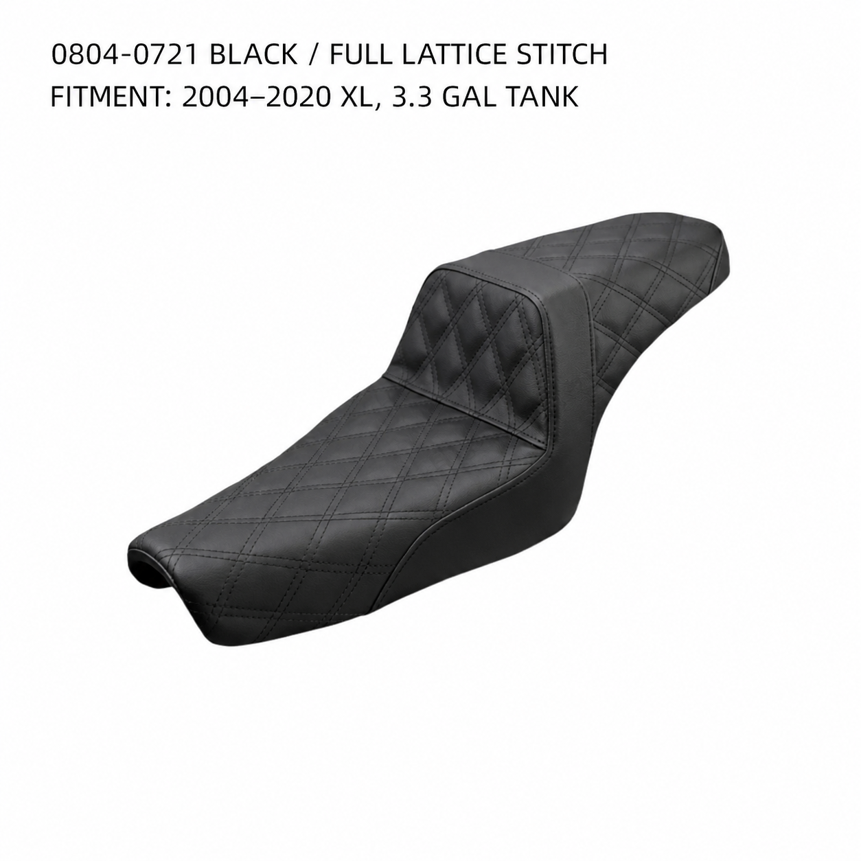 0804-0721 Black / Full Lattice / 3.3 Gal seat for Harley Sportster XL