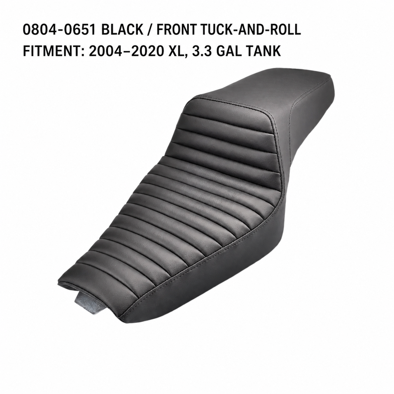 0804-0651 Black / Front Tuck-and-Roll / 3.3 Gal seat for Harley Sportster XL