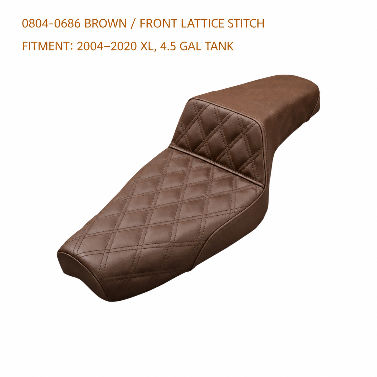 0804-0686 Brown / Front Lattice / 4.5 Gal seat for Harley Sportster XL