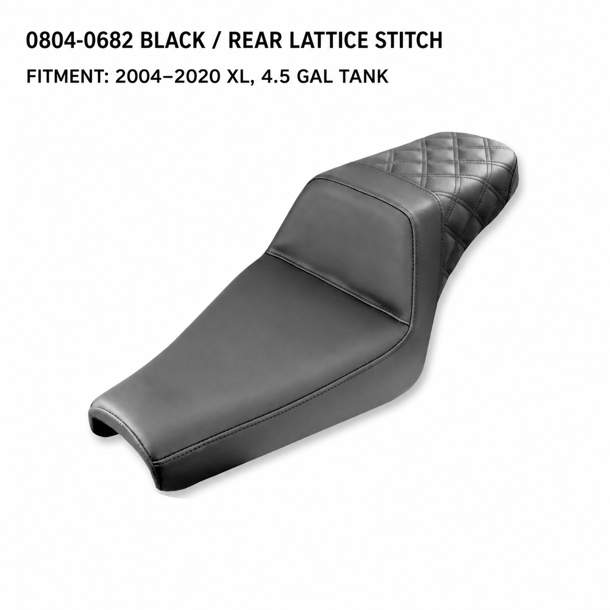 0804-0682 Black / Rear Lattice / 4.5 Gal seat for Harley Sportster XL