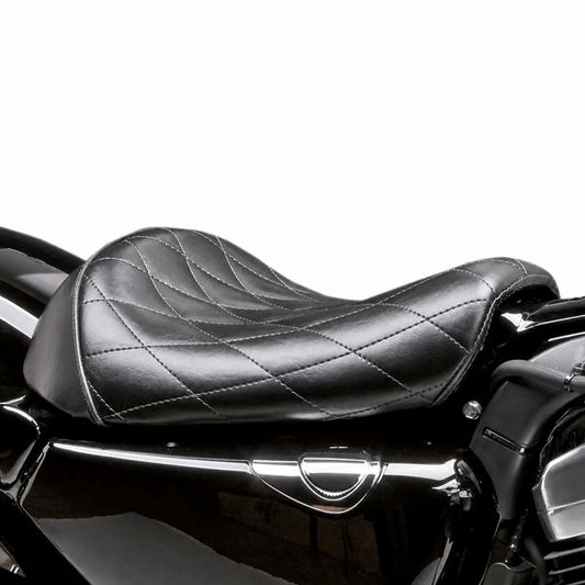 Diamond stitched Harley Sportster front seat