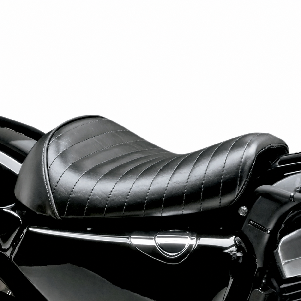 Ribbed stitched Harley Sportster front seat