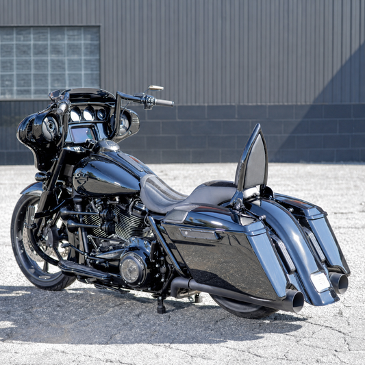 Harley Touring motorcycle with pointed passenger backrest