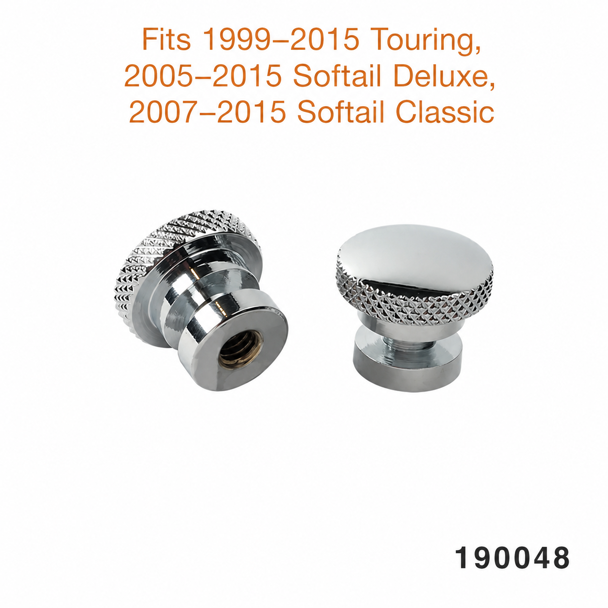 190048 chrome seat mounting knob pair