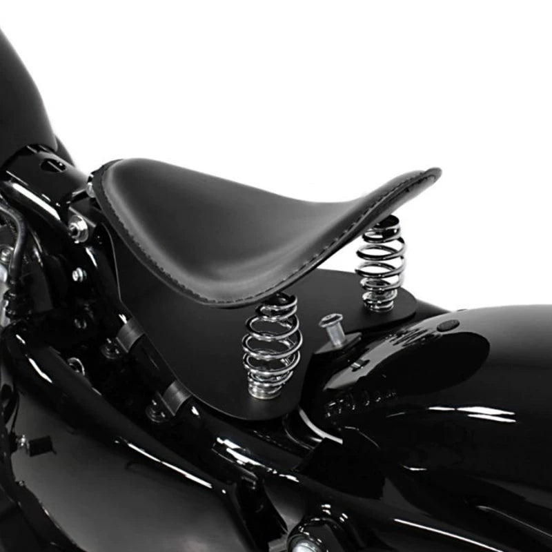 Solo seat installed with chrome coil springs