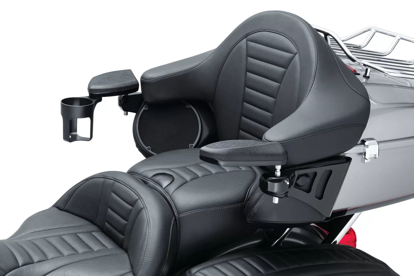 Black passenger swivel armrest finish