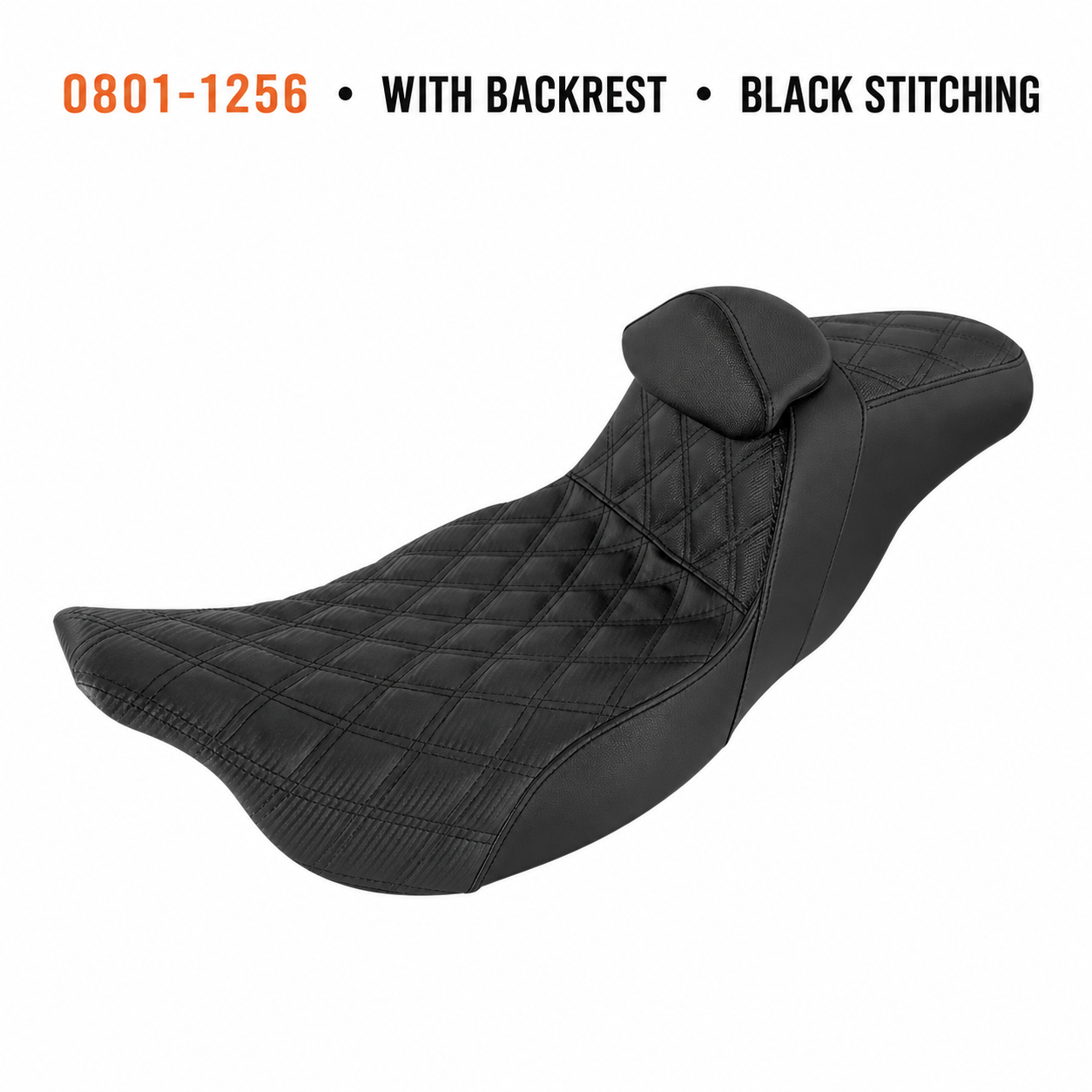 0801-1256 — With Backrest — Black Stitching