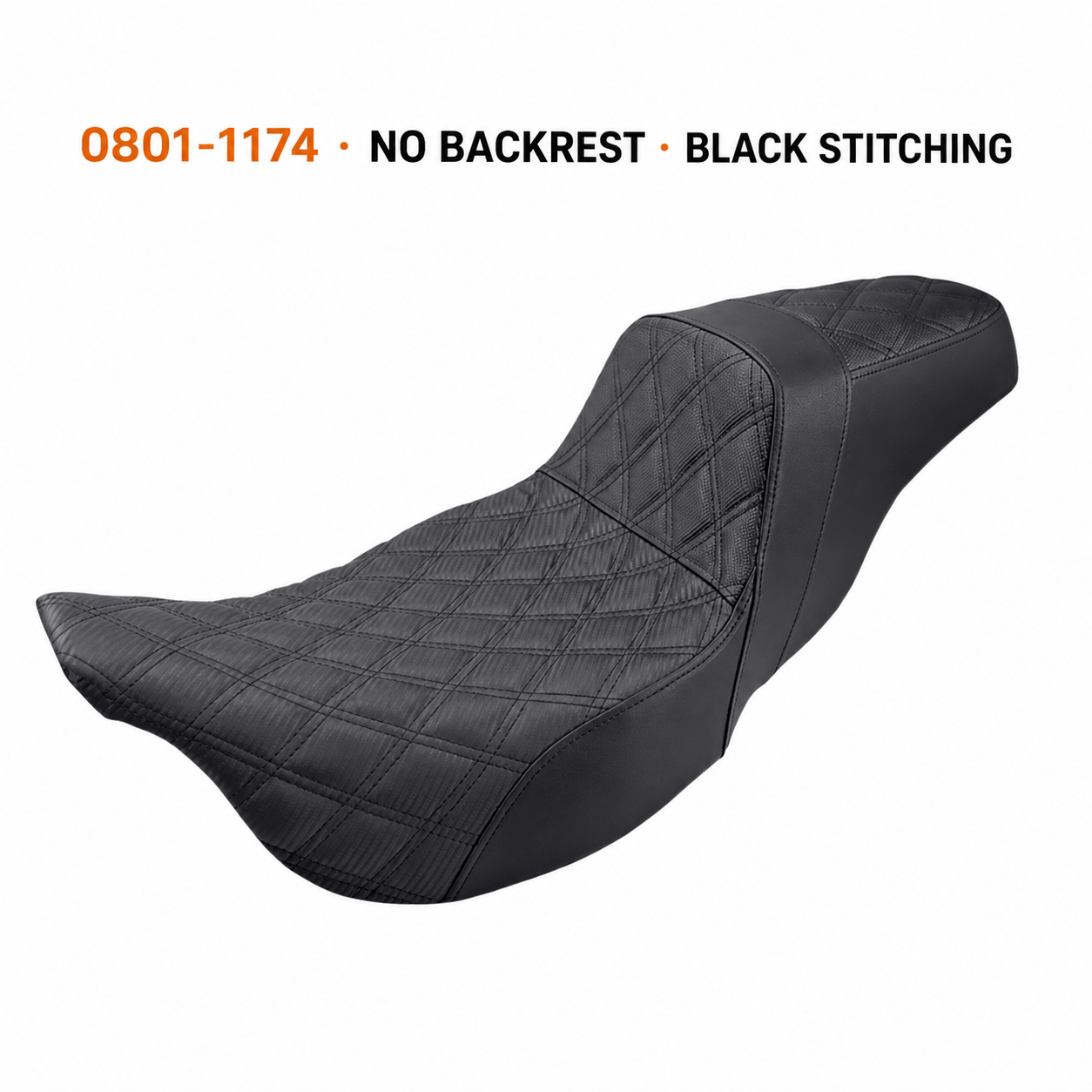 0801-1174 — No Backrest — Black Stitching