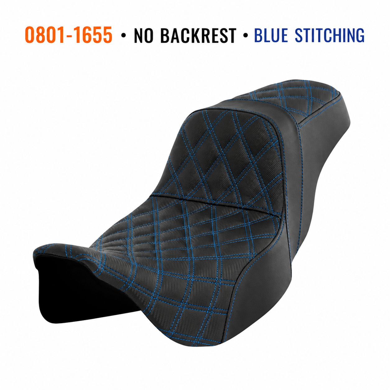 0801-1655 — No Backrest — Blue Stitching