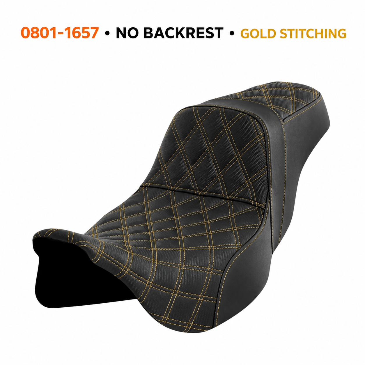 0801-1657 — No Backrest — Gold Stitching