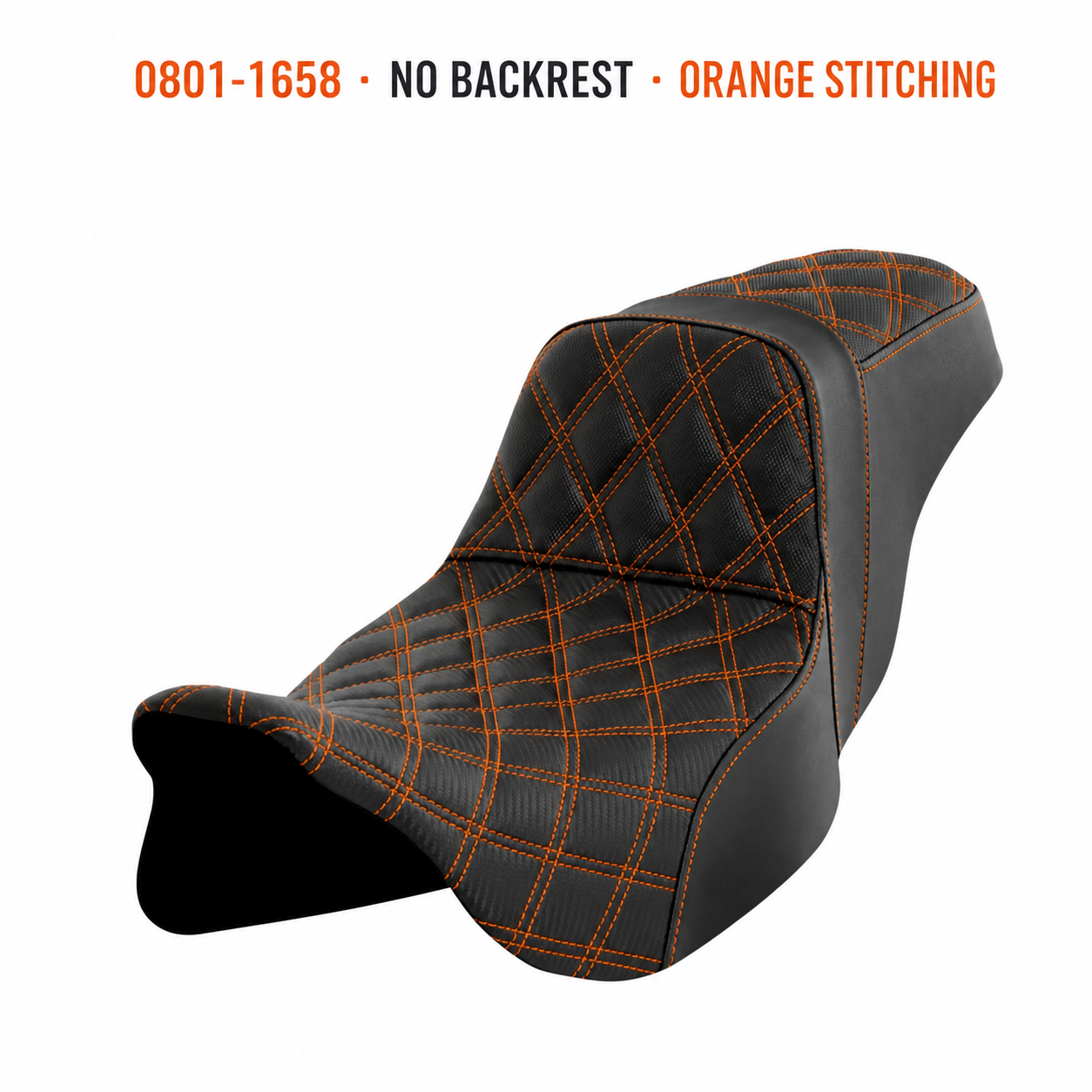 0801-1658 — No Backrest — Orange Stitching