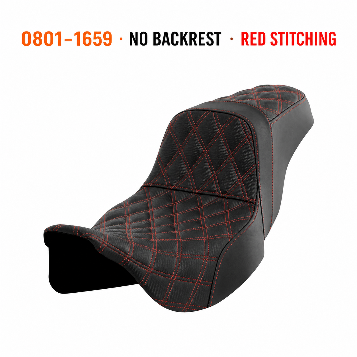 0801-1659 — No Backrest — Red Stitching