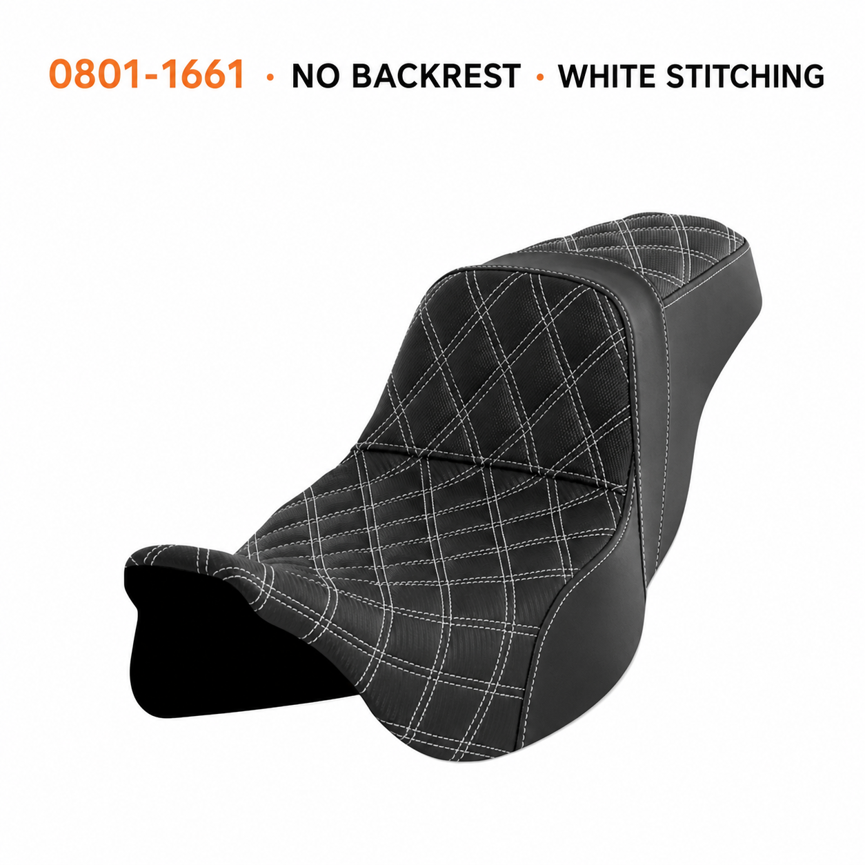 0801-1661 — No Backrest — White Stitching