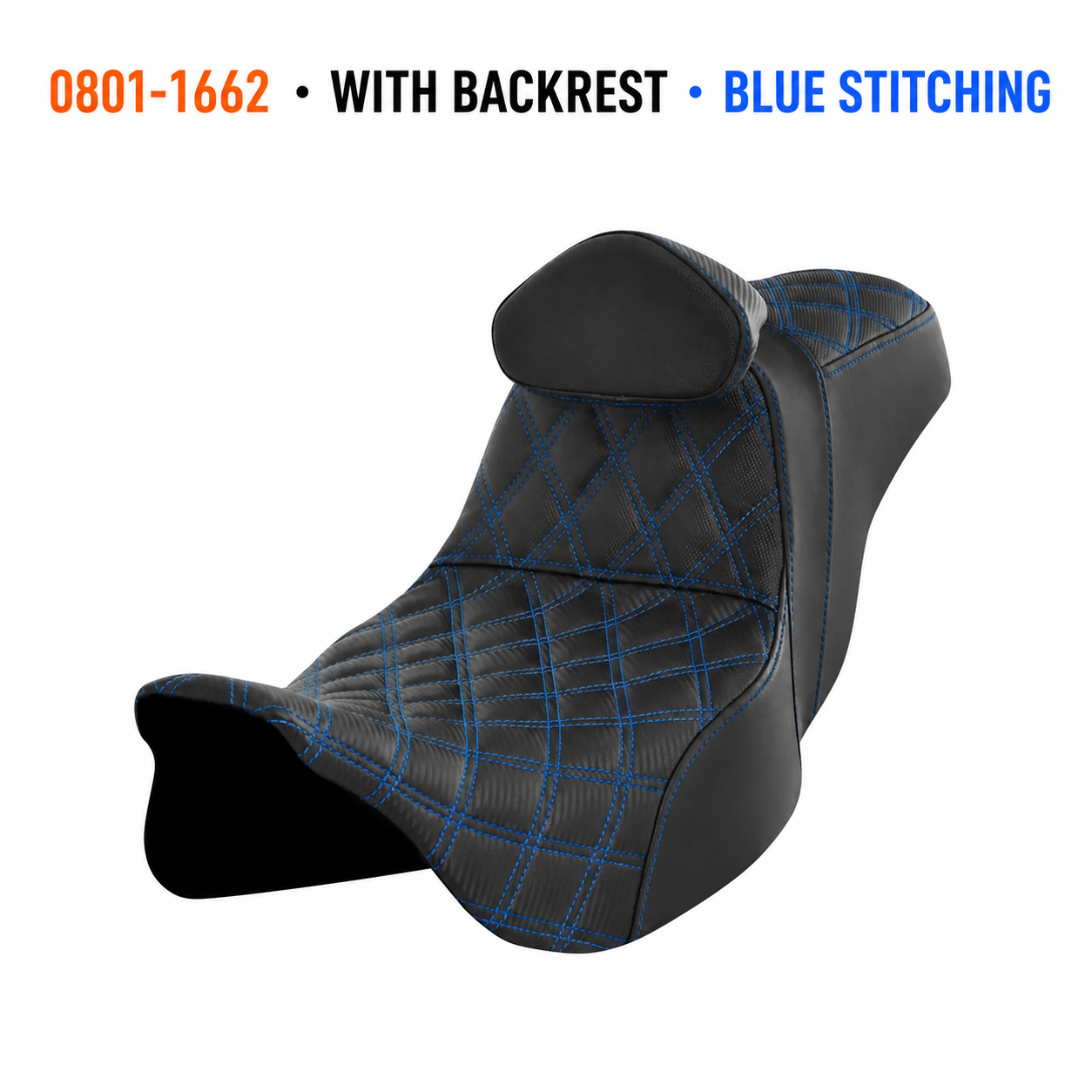 0801-1662 — With Backrest — Blue Stitching