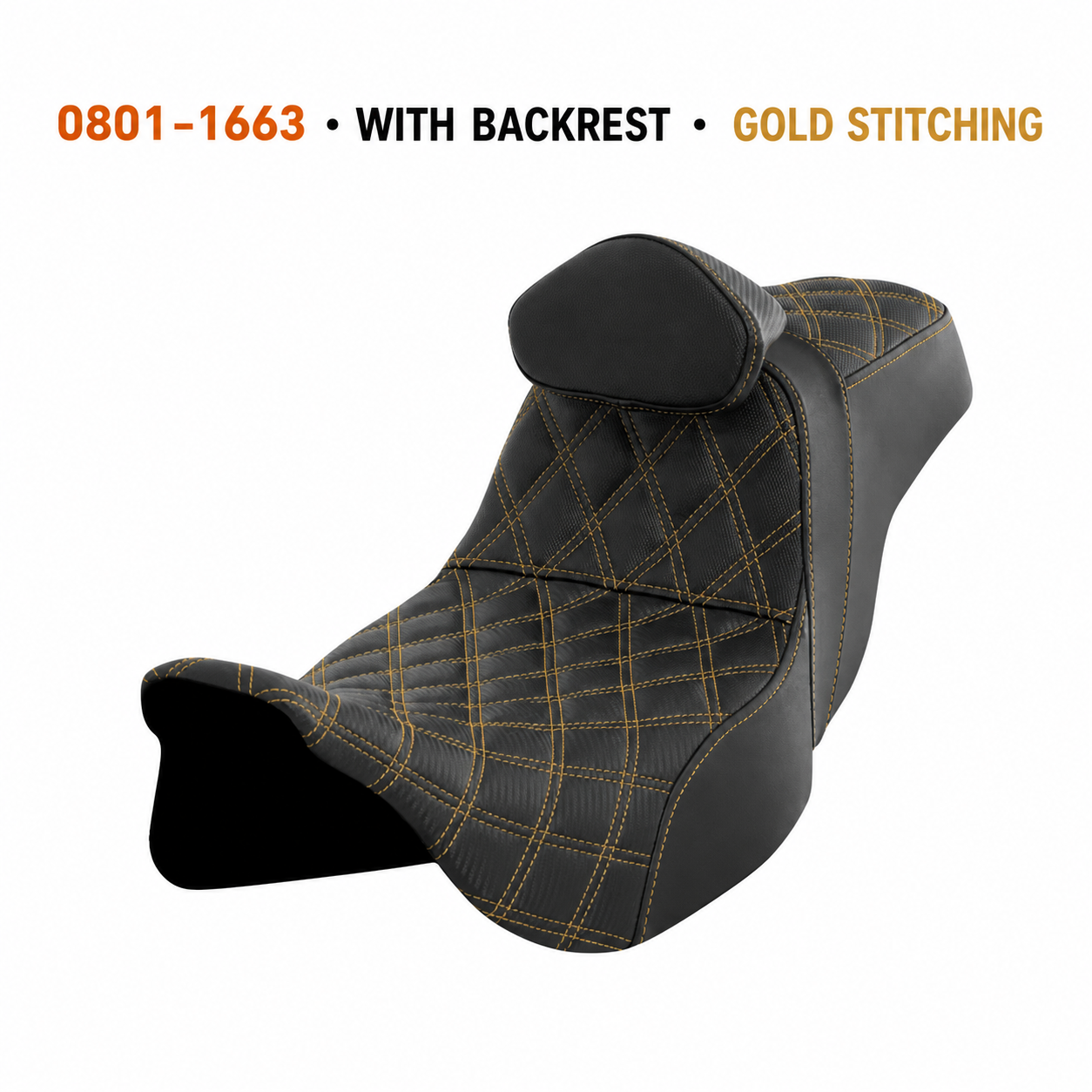 0801-1663 — With Backrest — Gold Stitching
