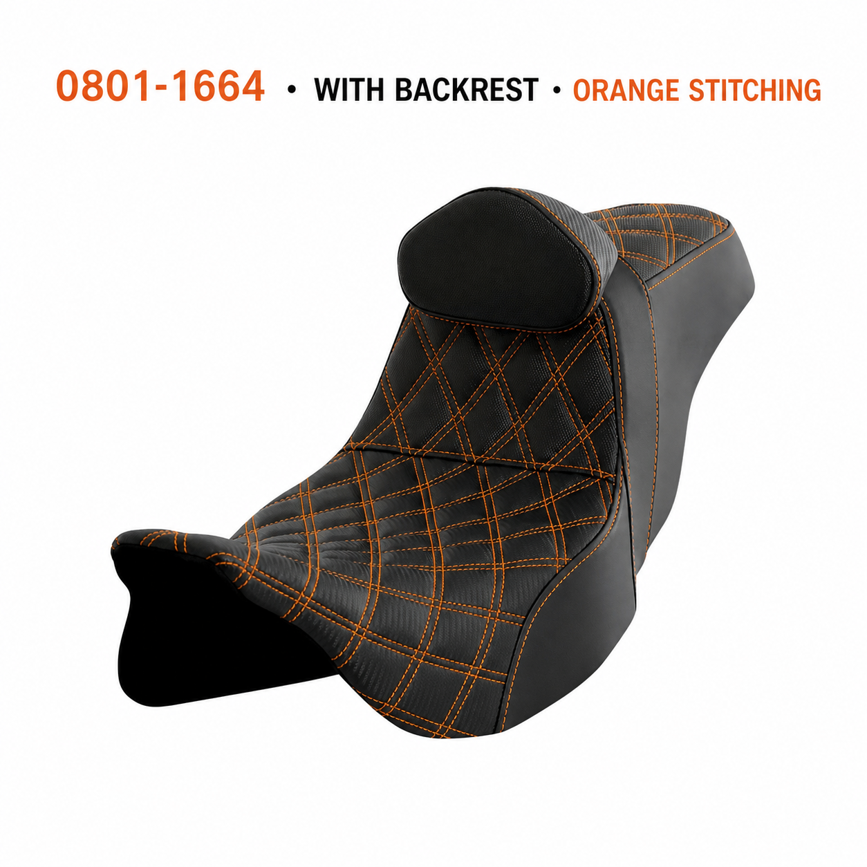 0801-1664 — With Backrest — Orange Stitching