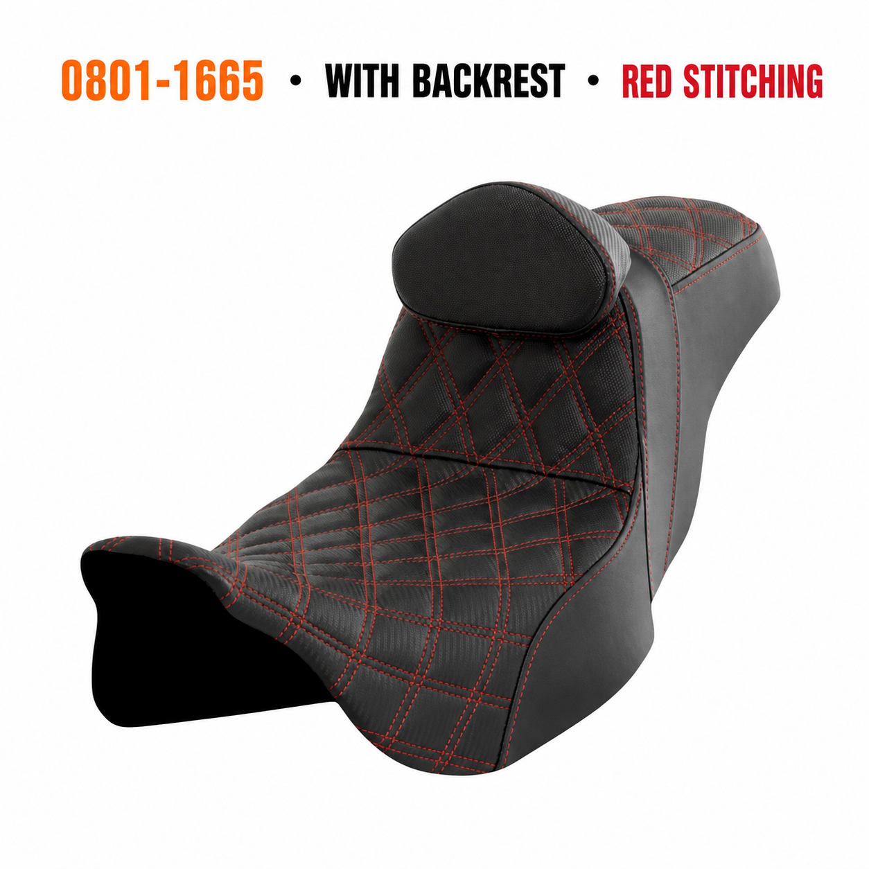 0801-1665 — With Backrest — Red Stitching