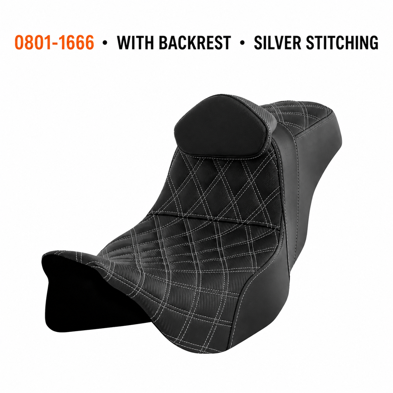 0801-1666 — With Backrest — Silver Stitching