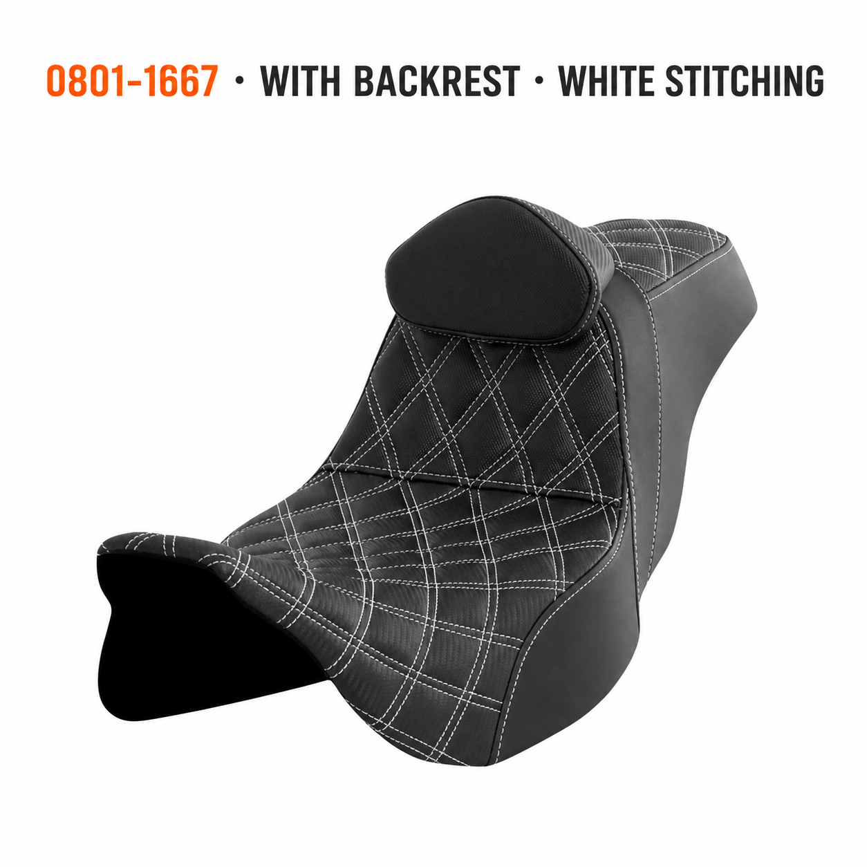 0801-1667 — With Backrest — White Stitching