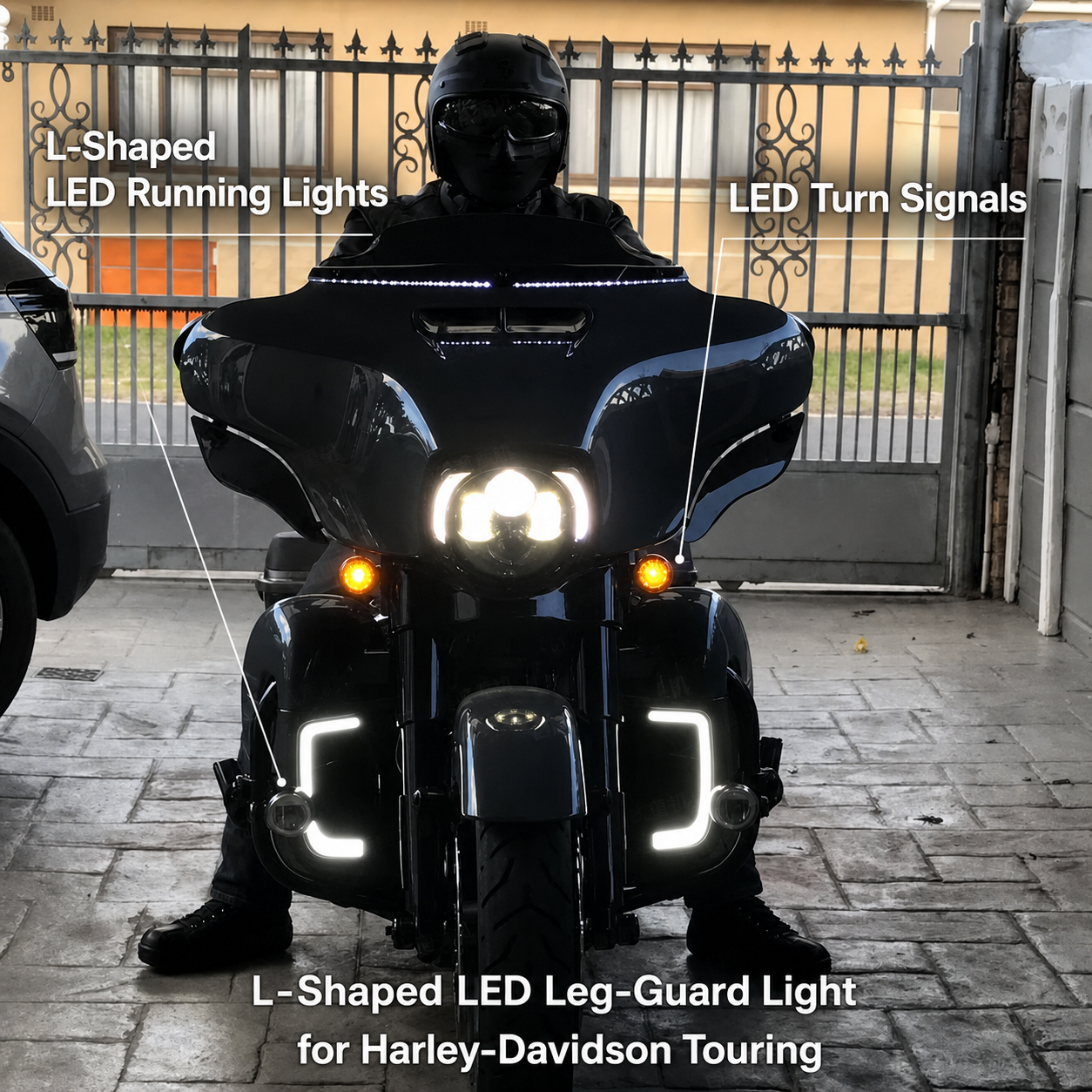Harley-Davidson Touring LED leg-guard running lights