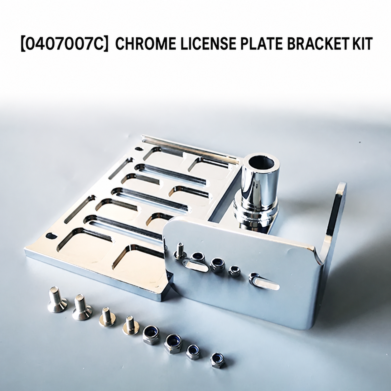 0407007C chrome license plate bracket kit