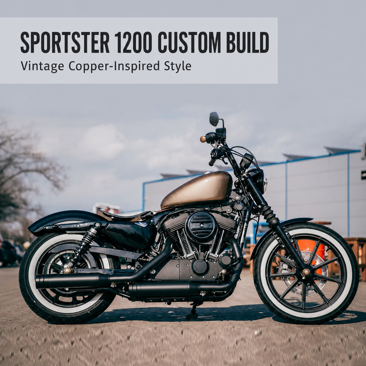 Vintage copper-style Harley Sportster 1200 custom build