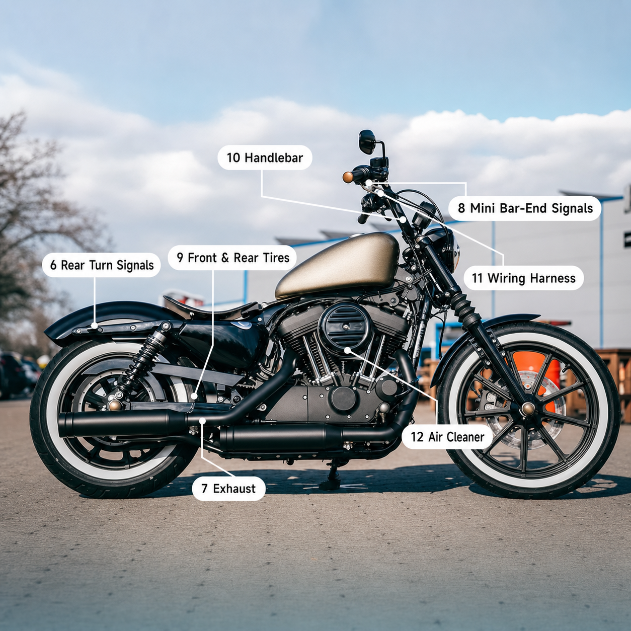 Vintage copper-style Harley Sportster 1200 custom build