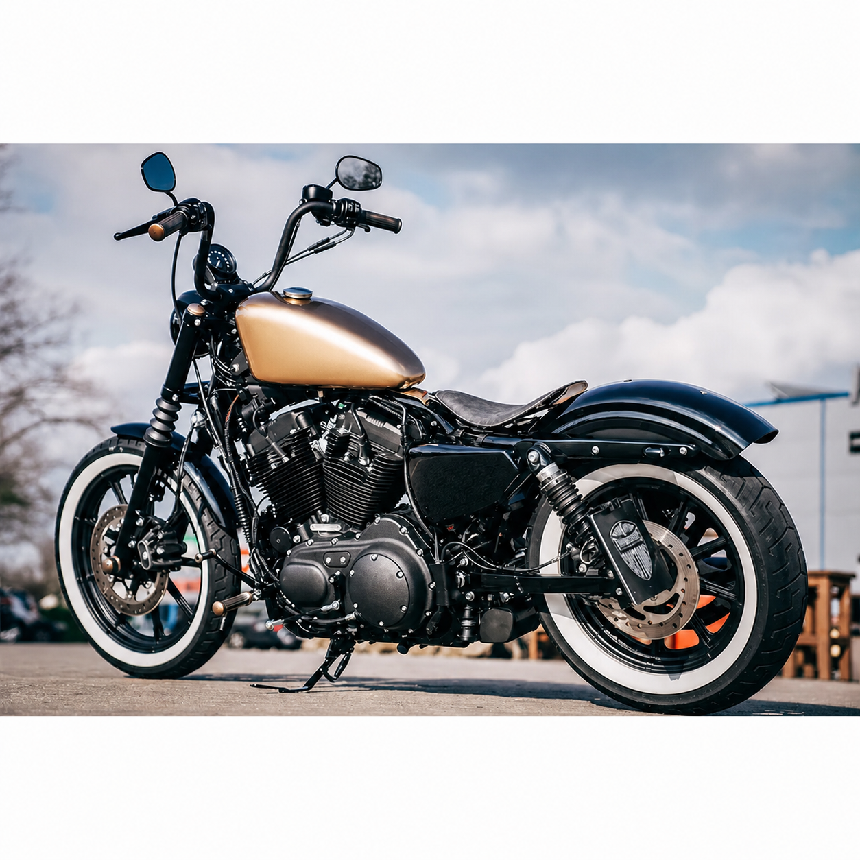 Vintage copper-style Harley Sportster 1200 custom build