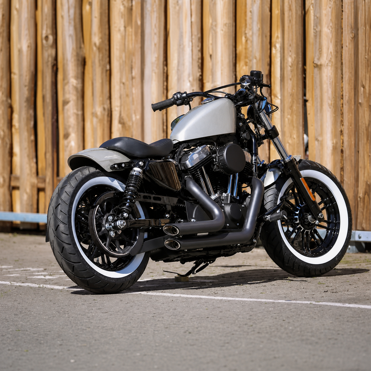 Custom Sportster 48 rear three-quarter view