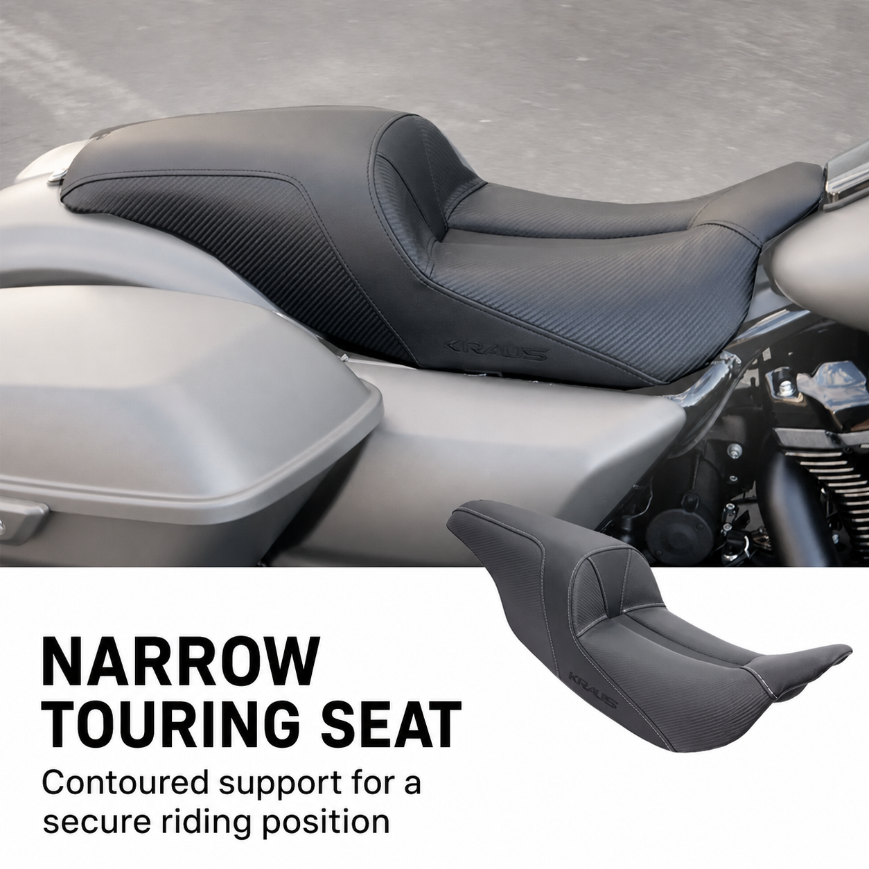 KRAUS narrow touring motorcycle seat