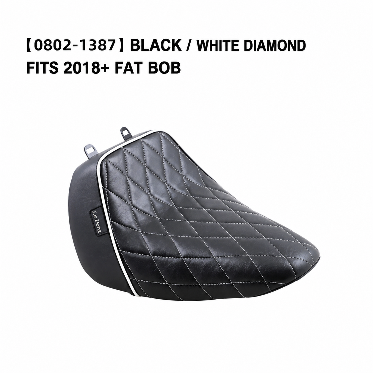 0802-1387 black white diamond Fat Bob seat
