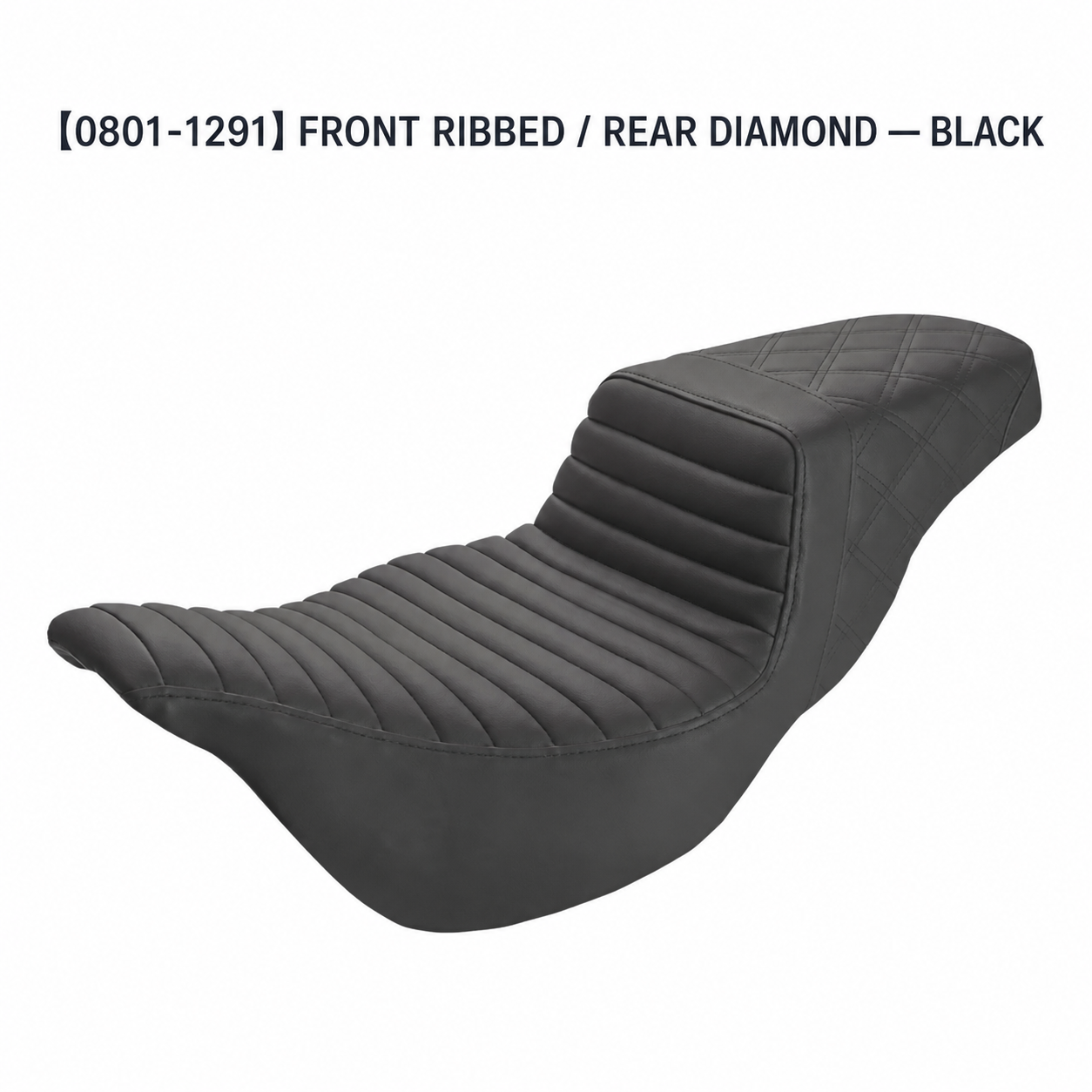 0801-1291 front ribbed rear diamond black seat