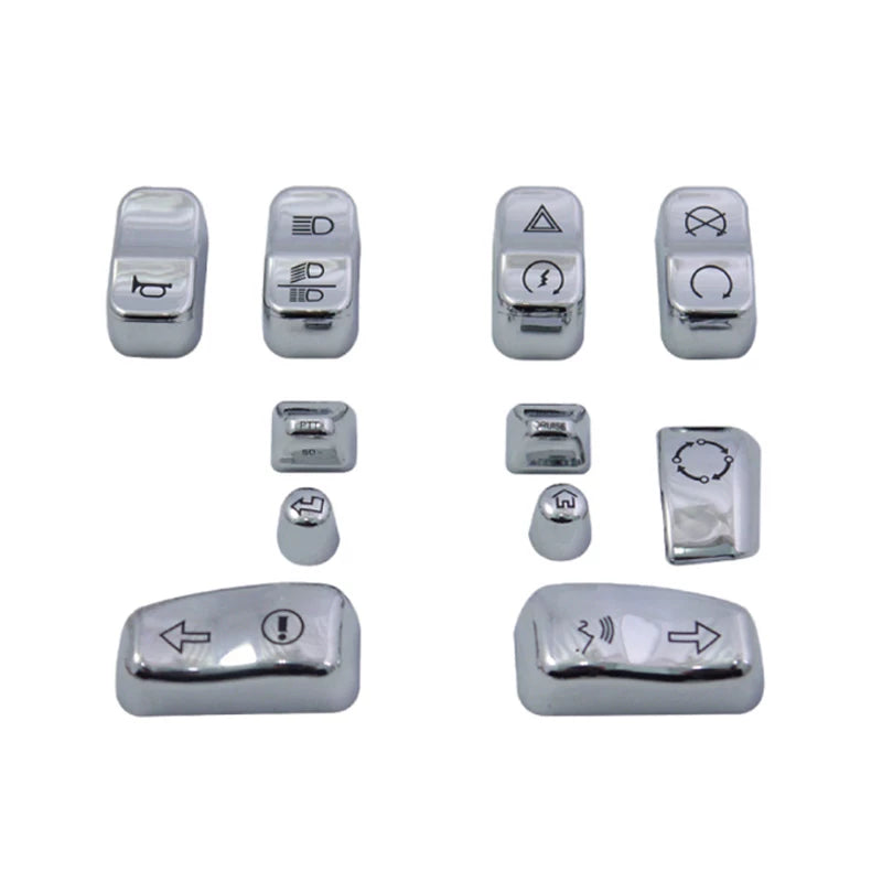 Complete chrome switch button cover set