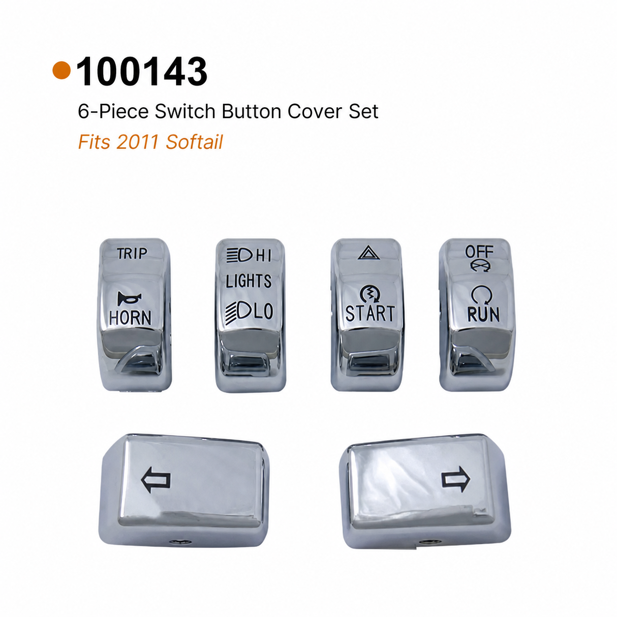 Chrome 2011 Softail switch button covers, part 100143
