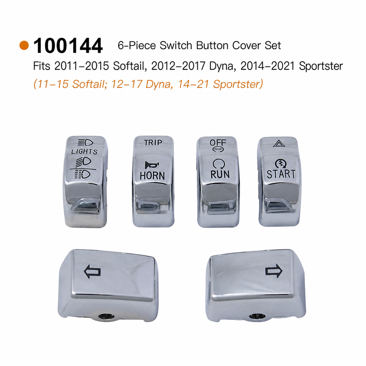 Chrome 2012-2015 Softail and 2014+ XL switch covers, part 100144