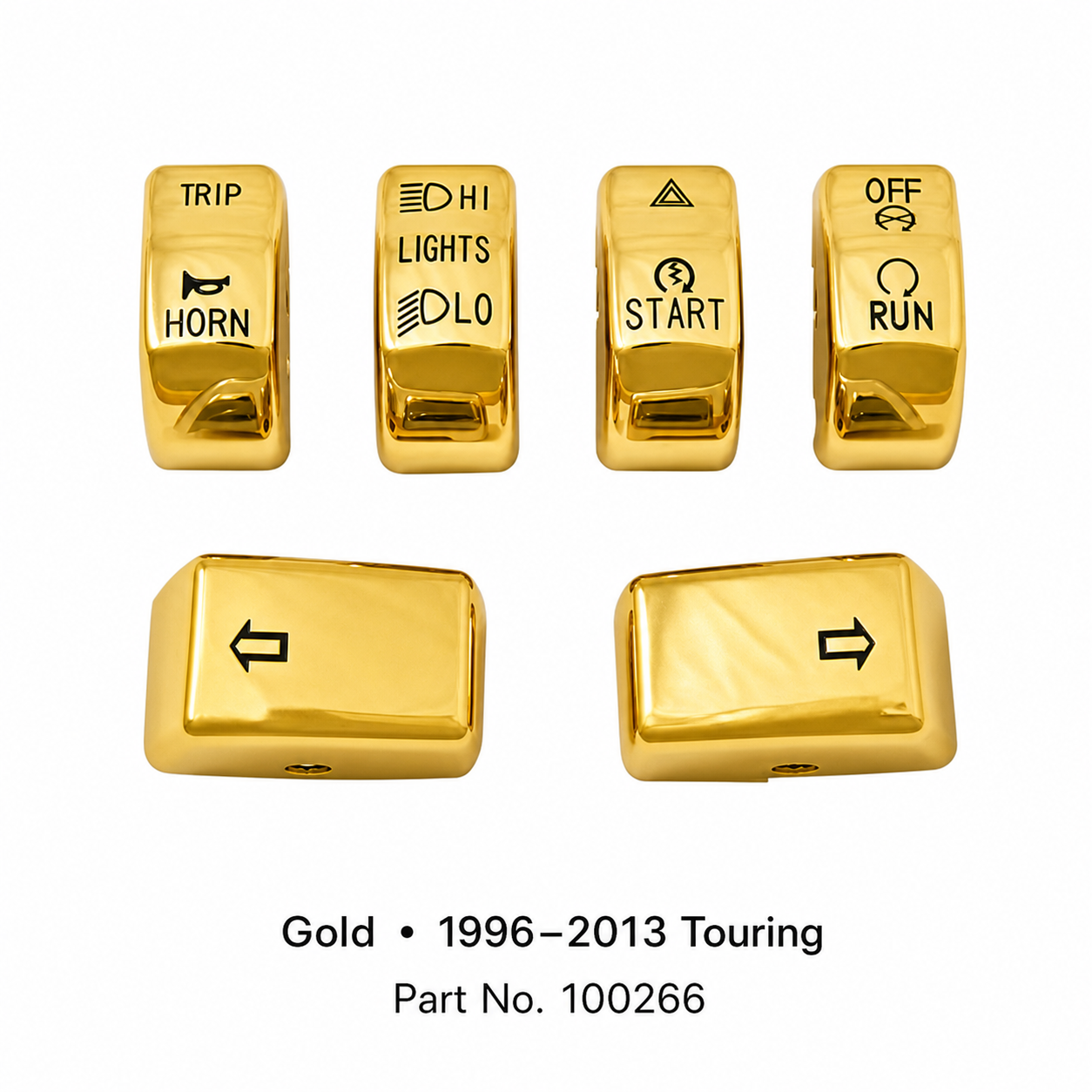 Gold 1996-2013 Touring switch covers, part 100266