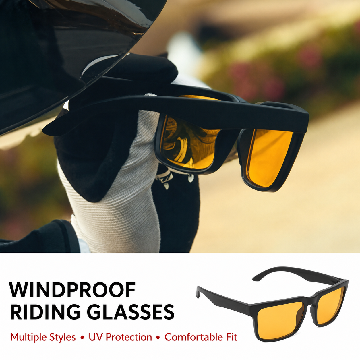 Windproof motorcycle riding glasses