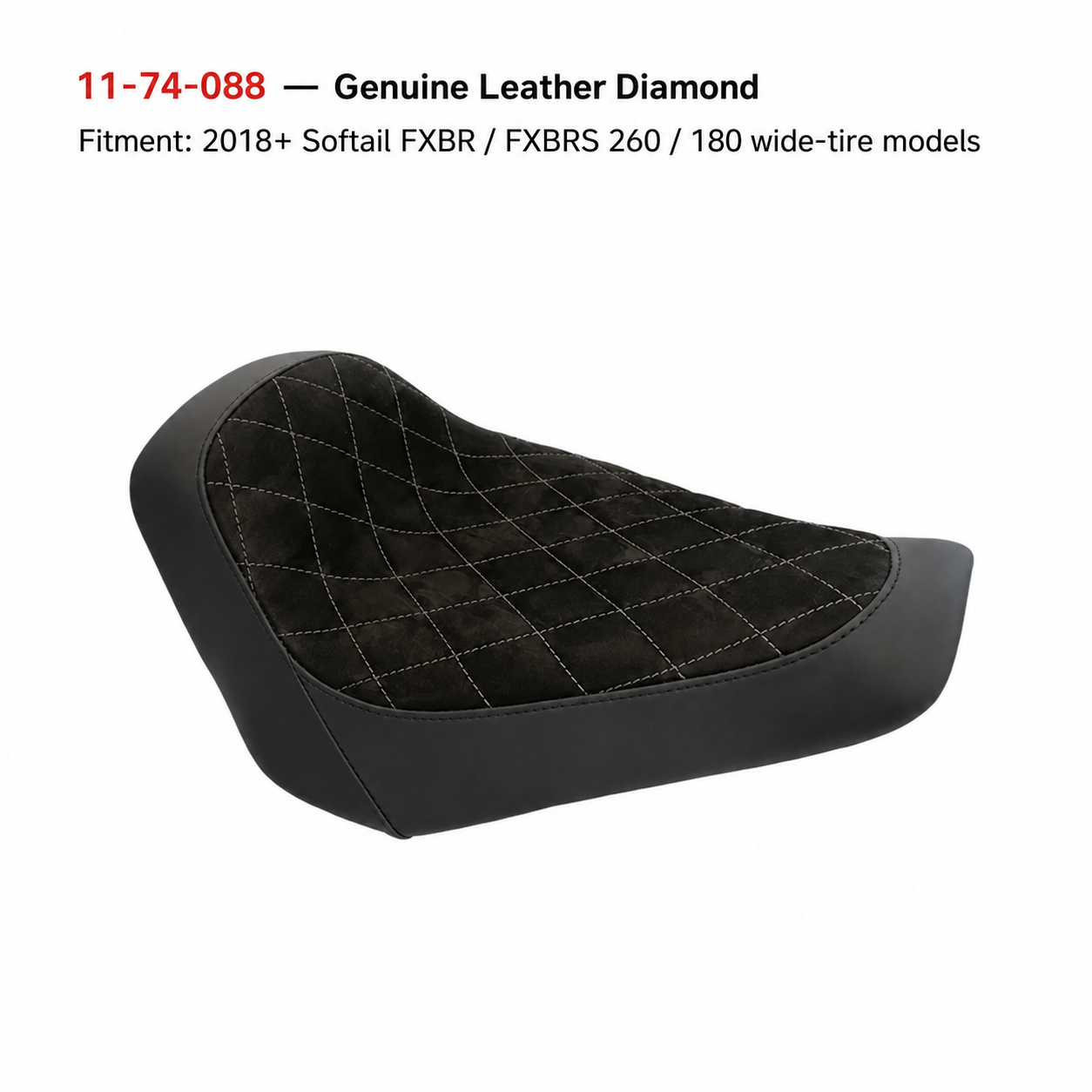 Genuine leather diamond solo seat model 11-74-088