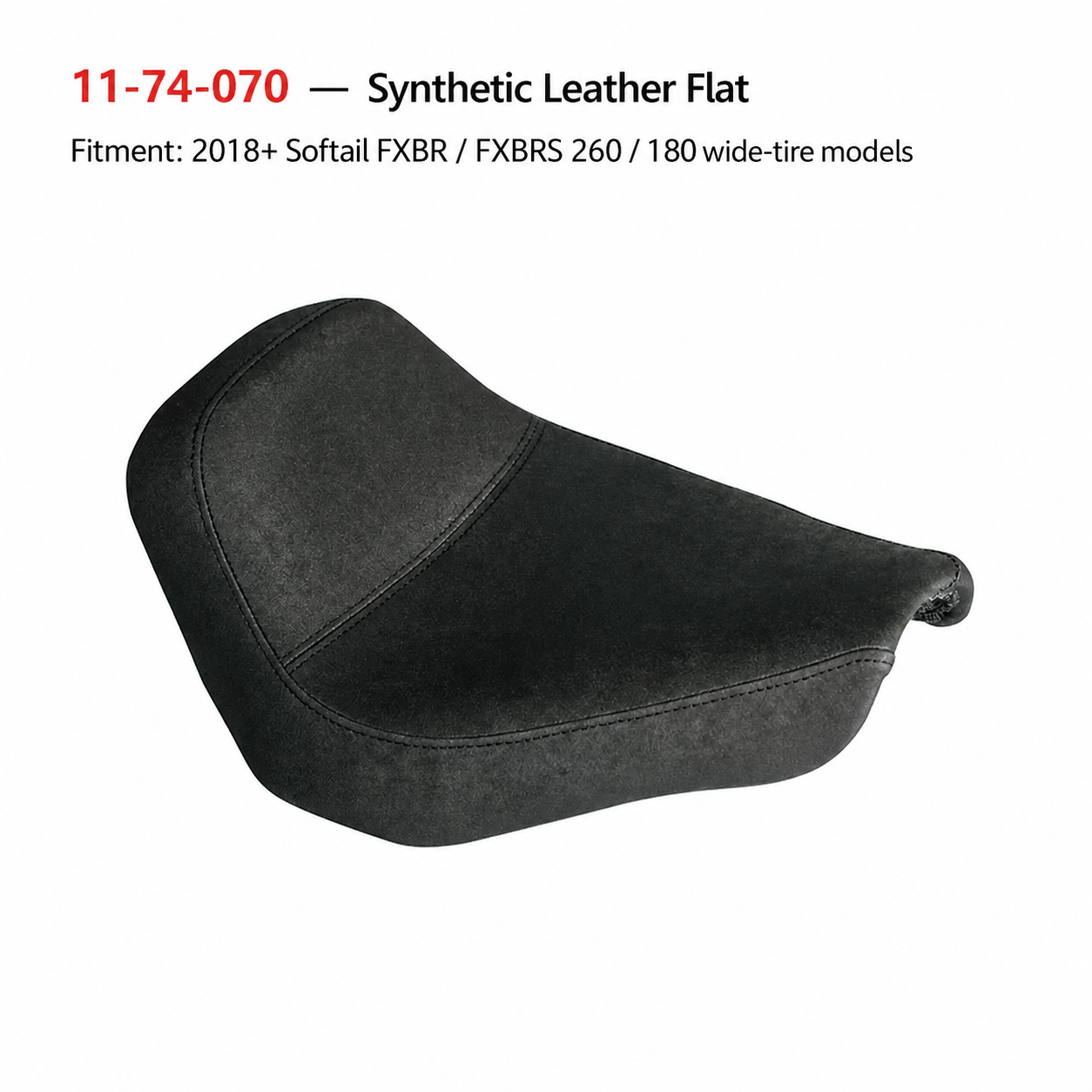 Synthetic leather flat solo seat model 11-74-070