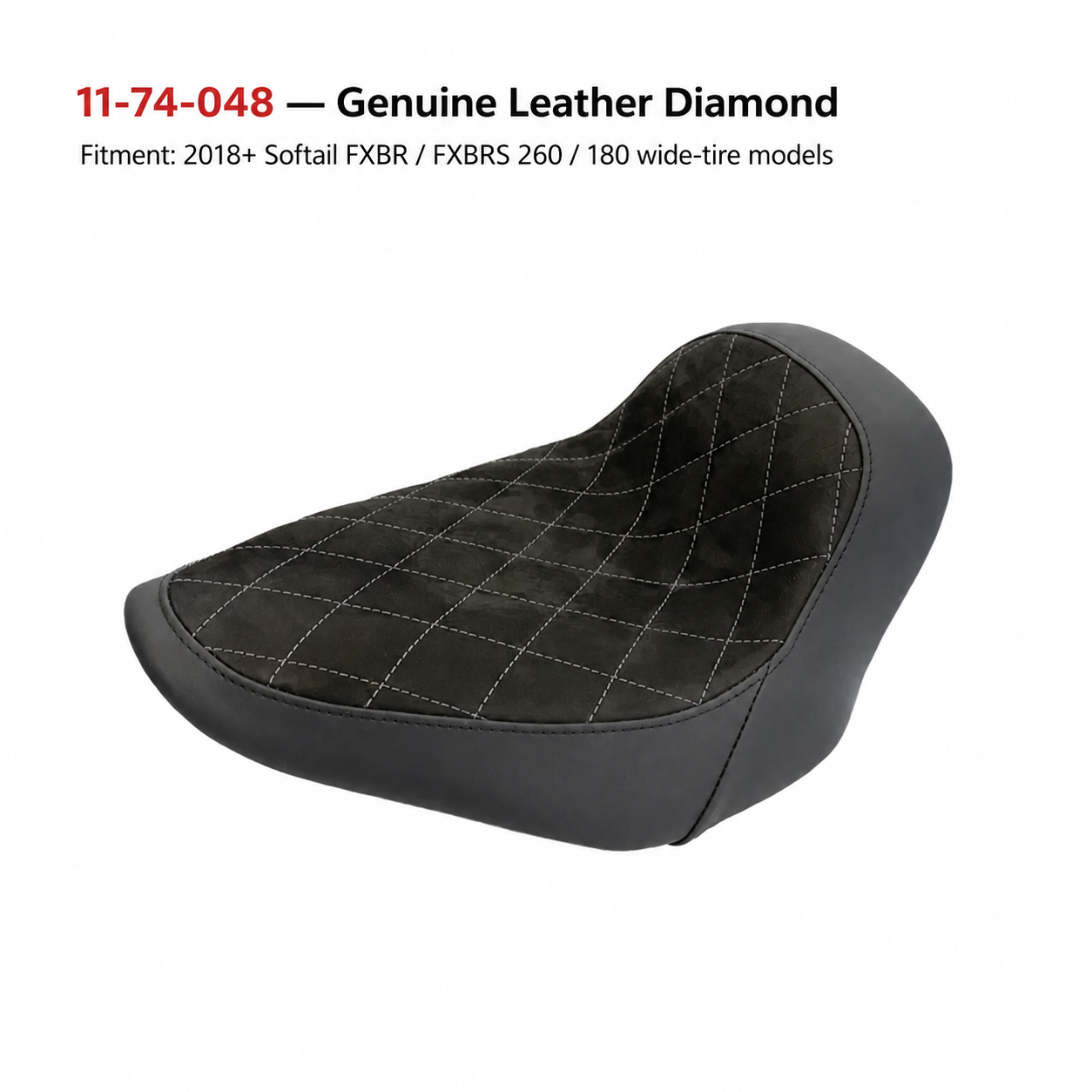 Genuine leather diamond solo seat model 11-74-048