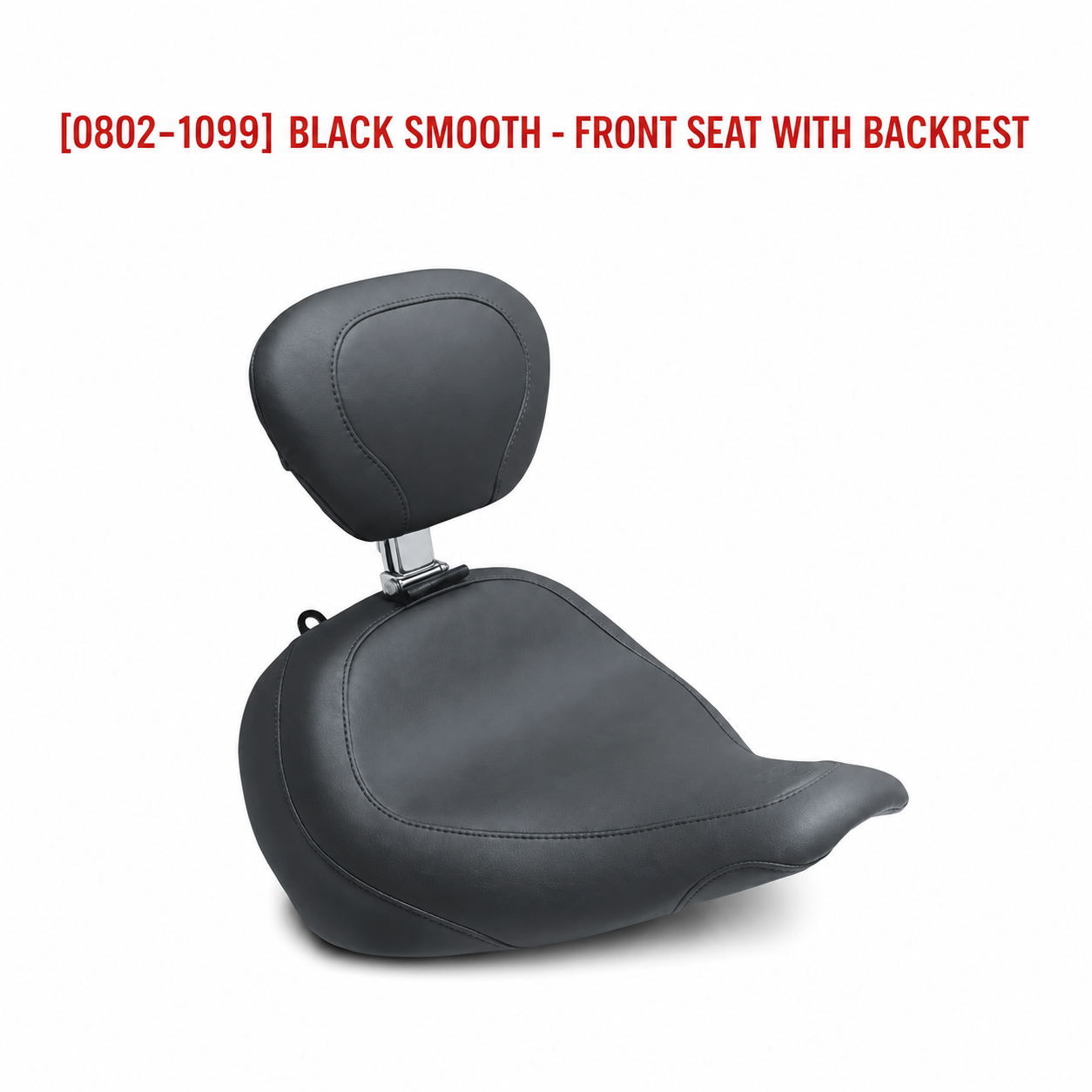 Black smooth front seat with backrest