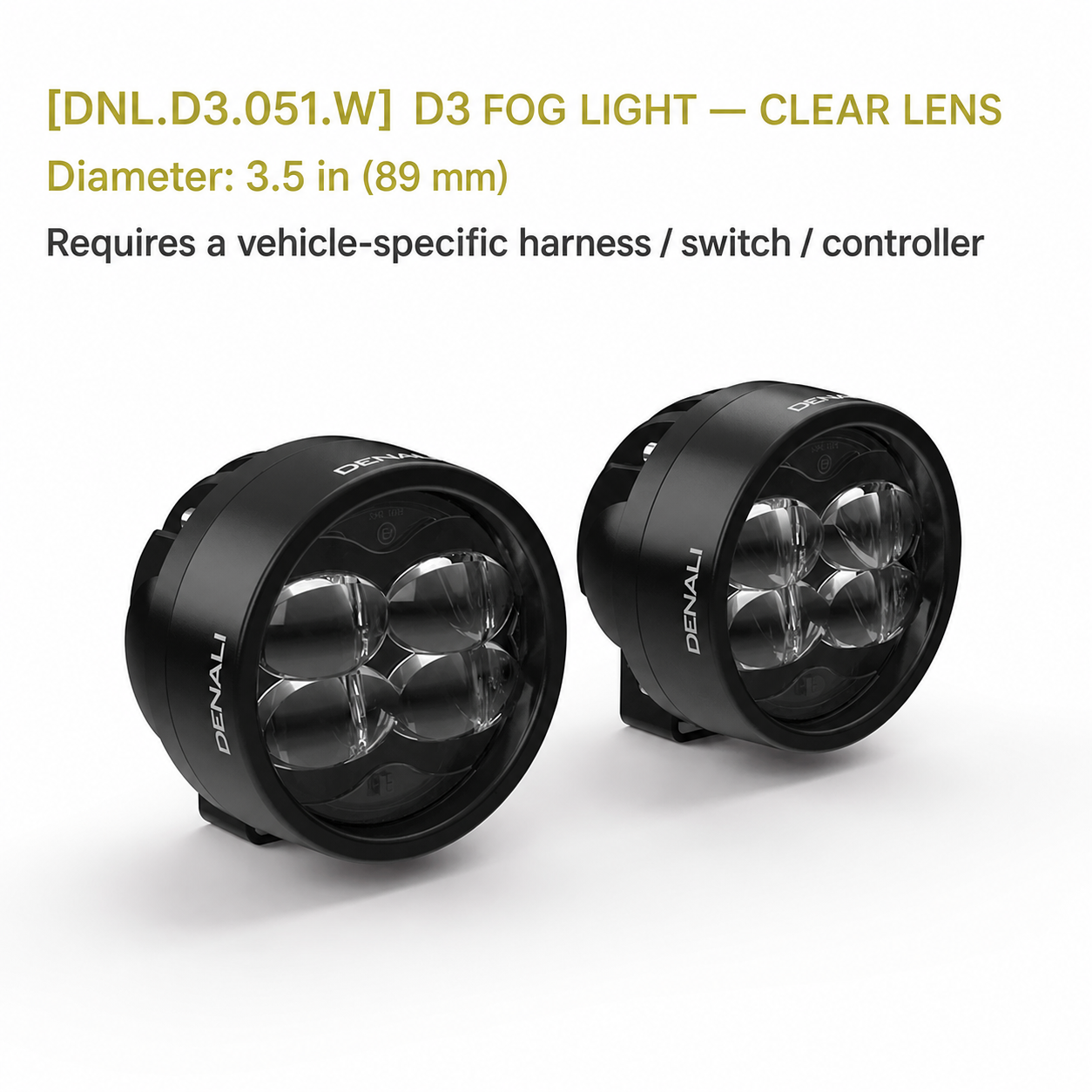 D3 Fog Light — Clear Lens (DNL.D3.051.W)
