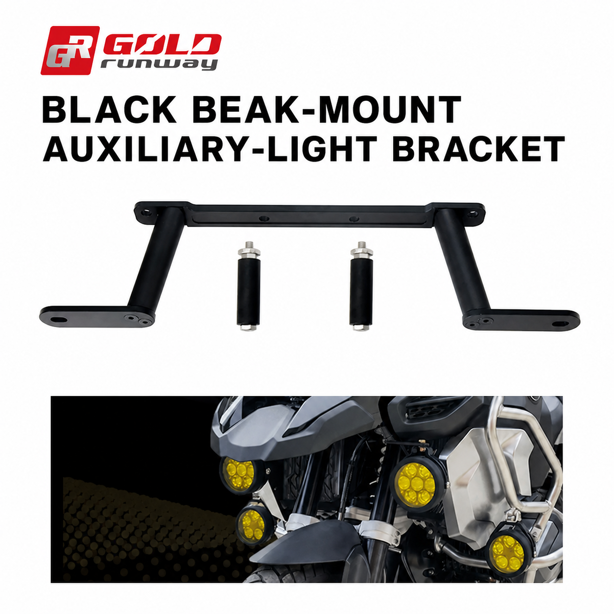 Black Beak-Mount Auxiliary-Light Bracket