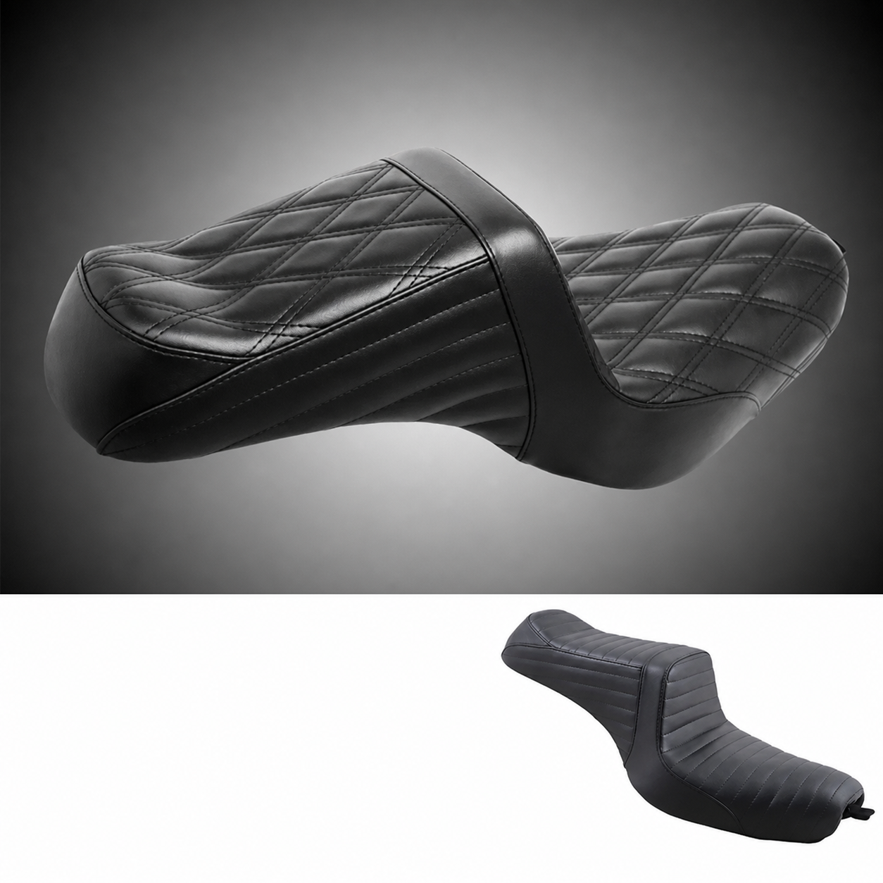Sportster two-up motorcycle seat gallery-1