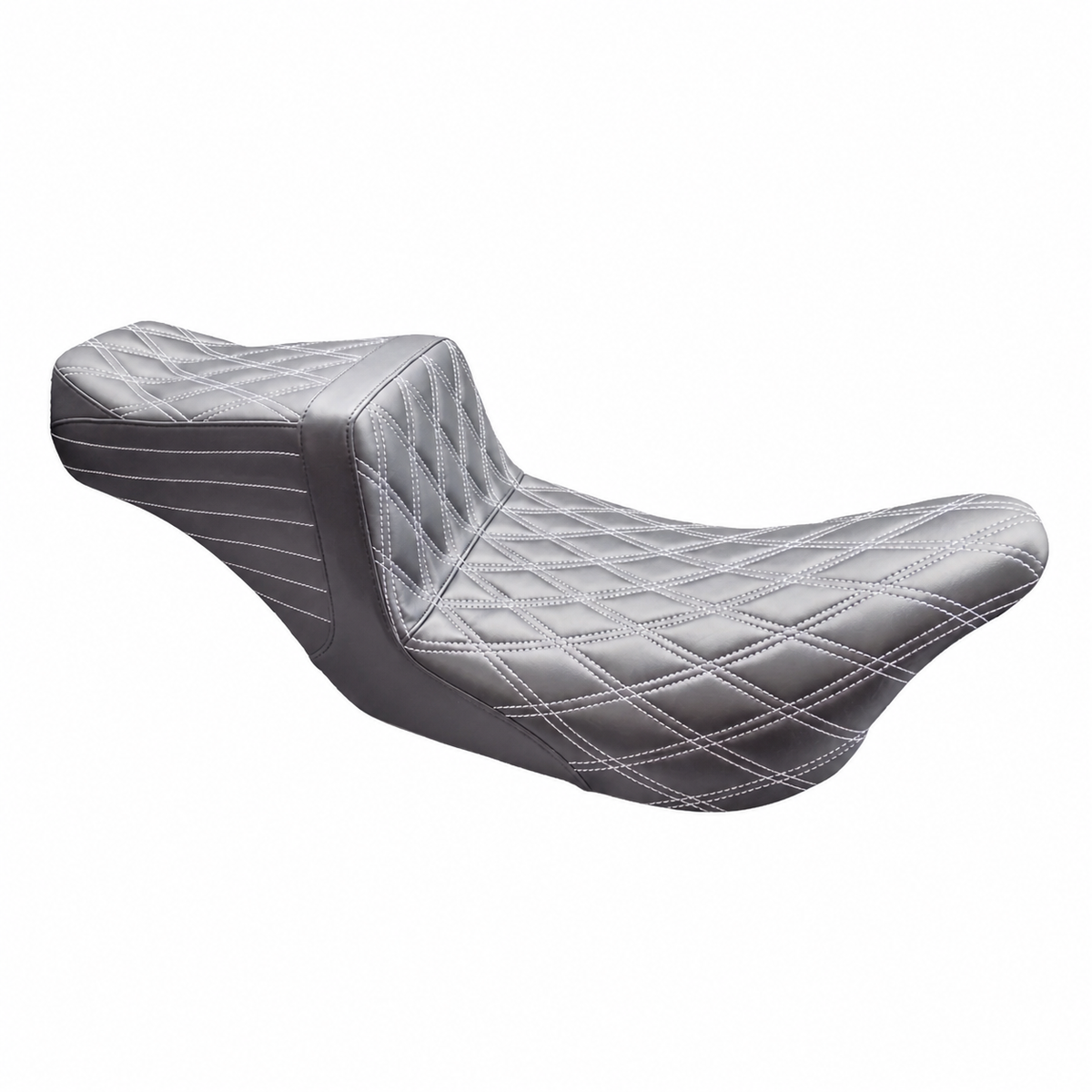 Diamond gray stitch seat