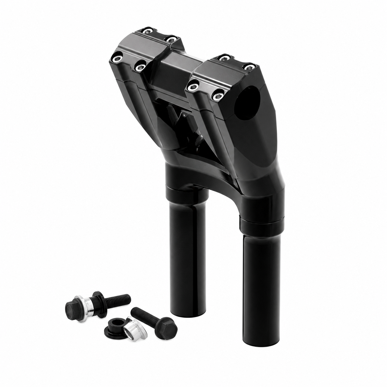 Black 10-inch pullback risers