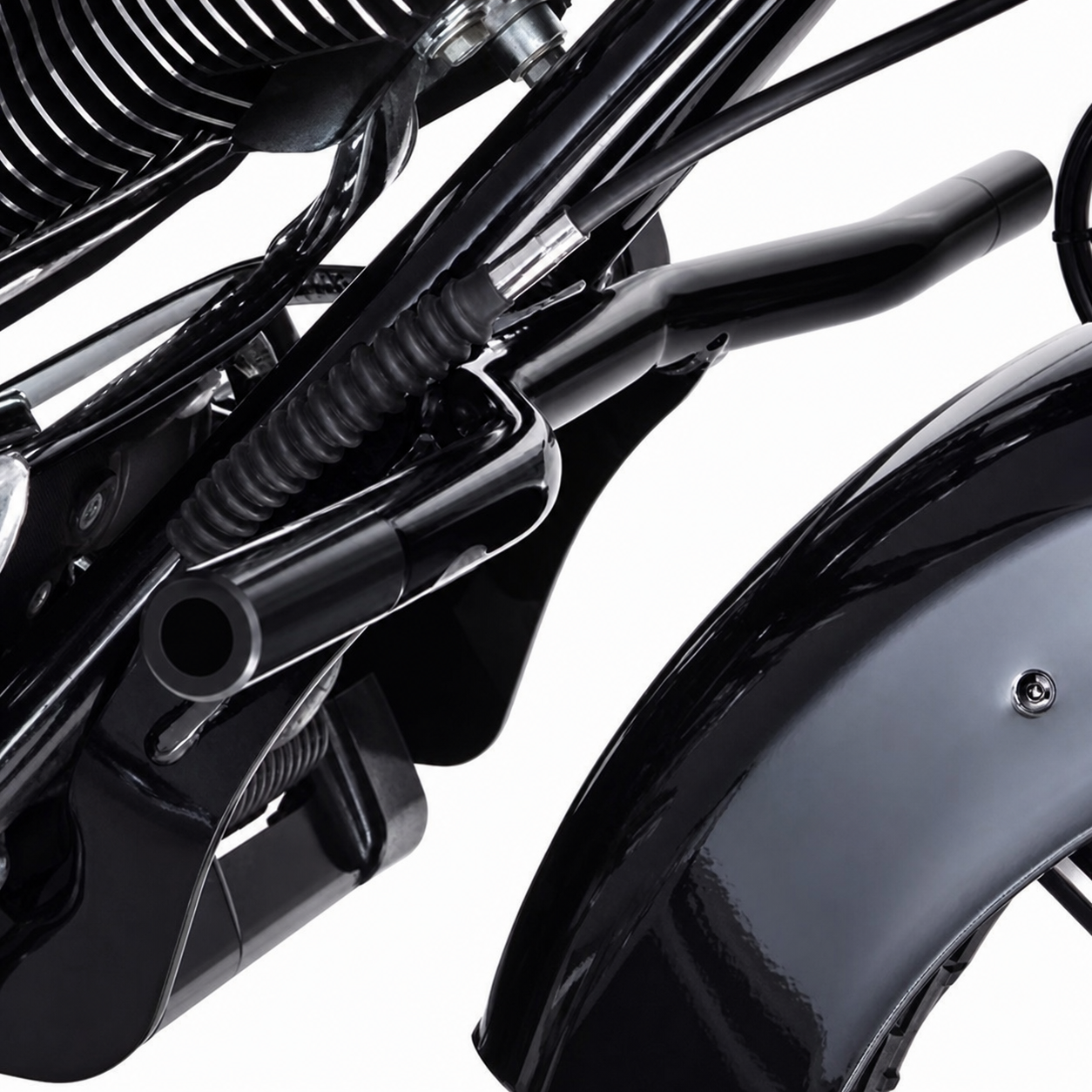 Black straight front engine guard