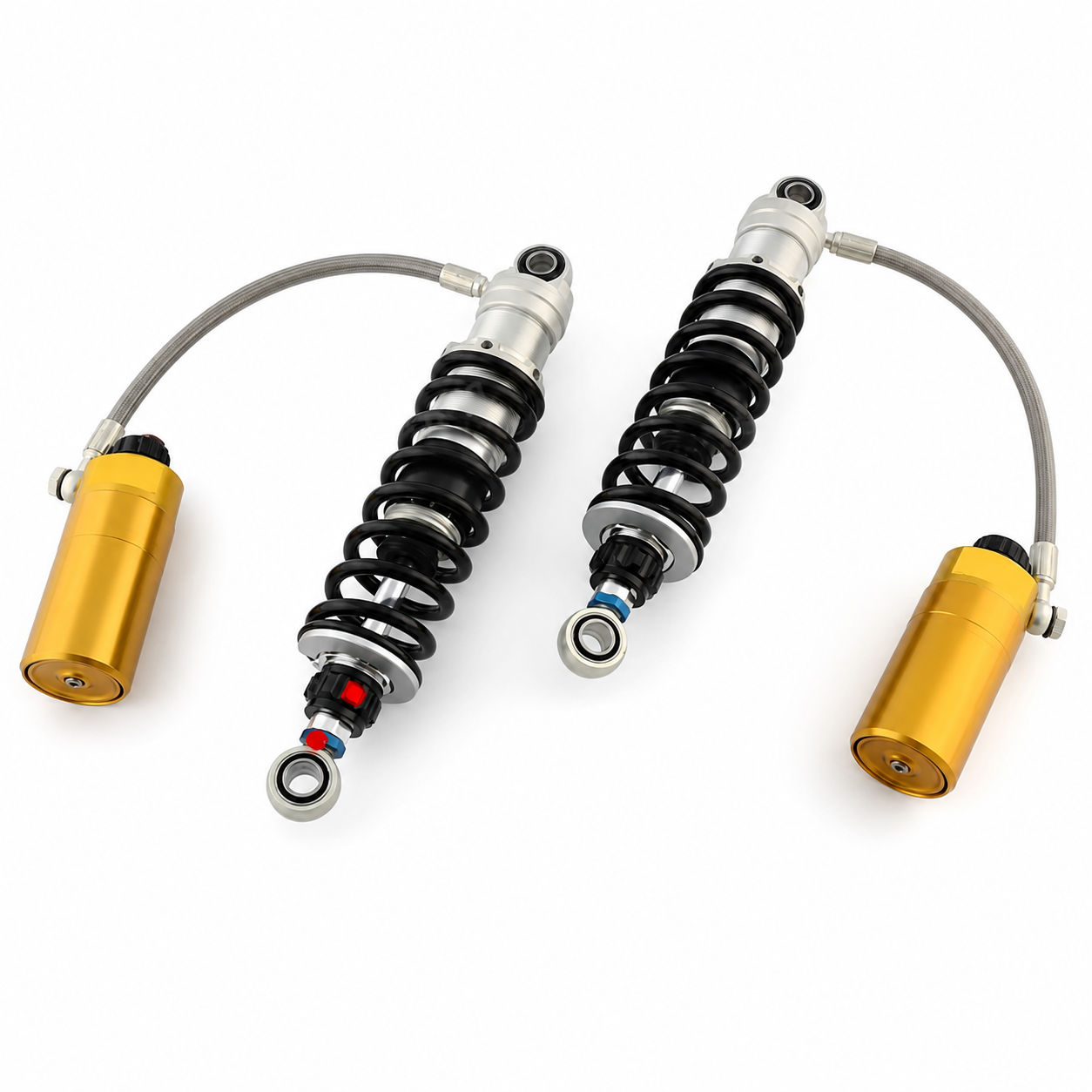 Gold-reservoir nitrogen rear shocks